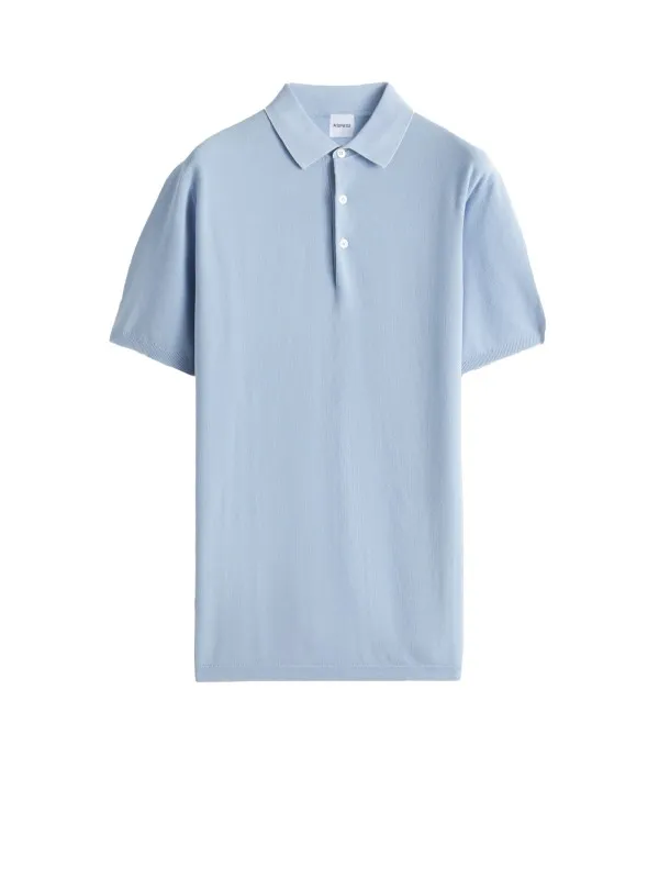 Light blue short-sleeved polo shirt