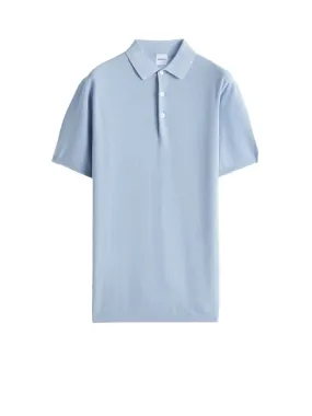 Light blue short-sleeved polo shirt