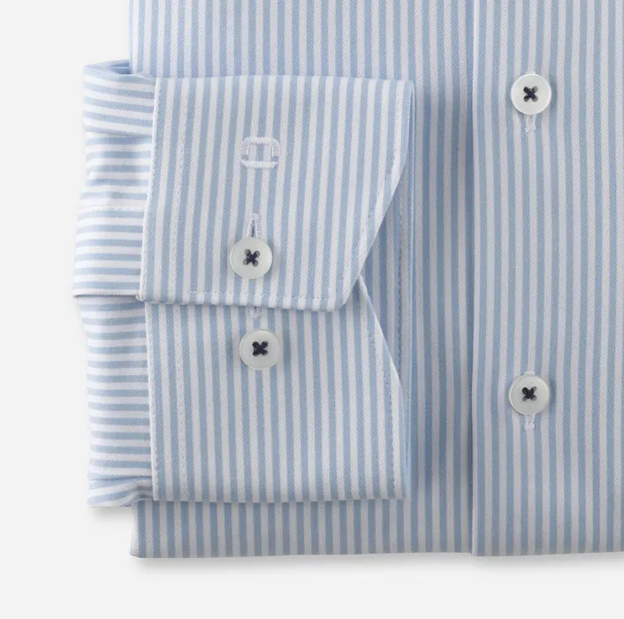 Light blue striped olymp shirt dynamic flex modern fit