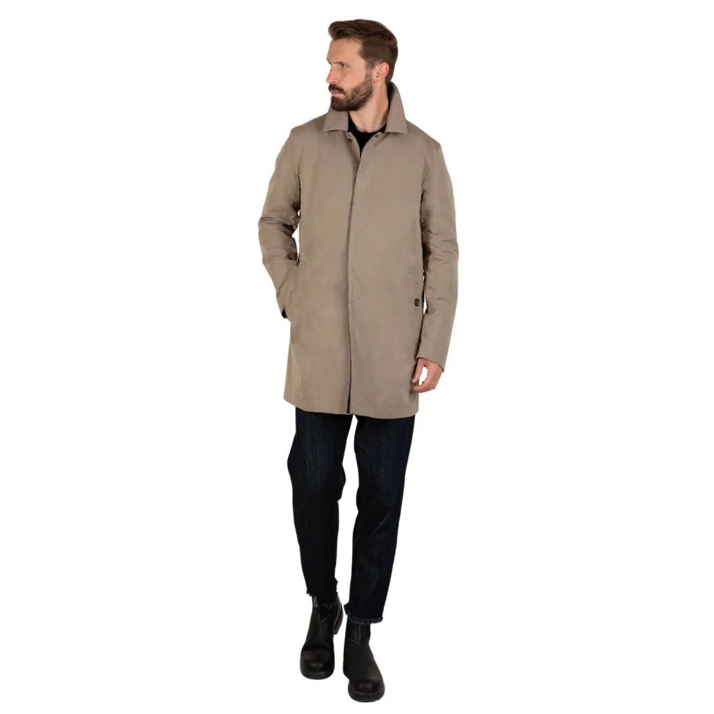 L’IMPERMEABILE giaccone uomo corto car coat beige cotone BRANDO FR PEACH COT MADE IN ITALY