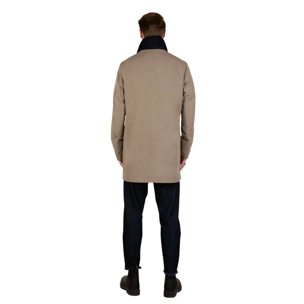 L’IMPERMEABILE giaccone uomo corto car coat beige cotone BRANDO FR PEACH COT MADE IN ITALY