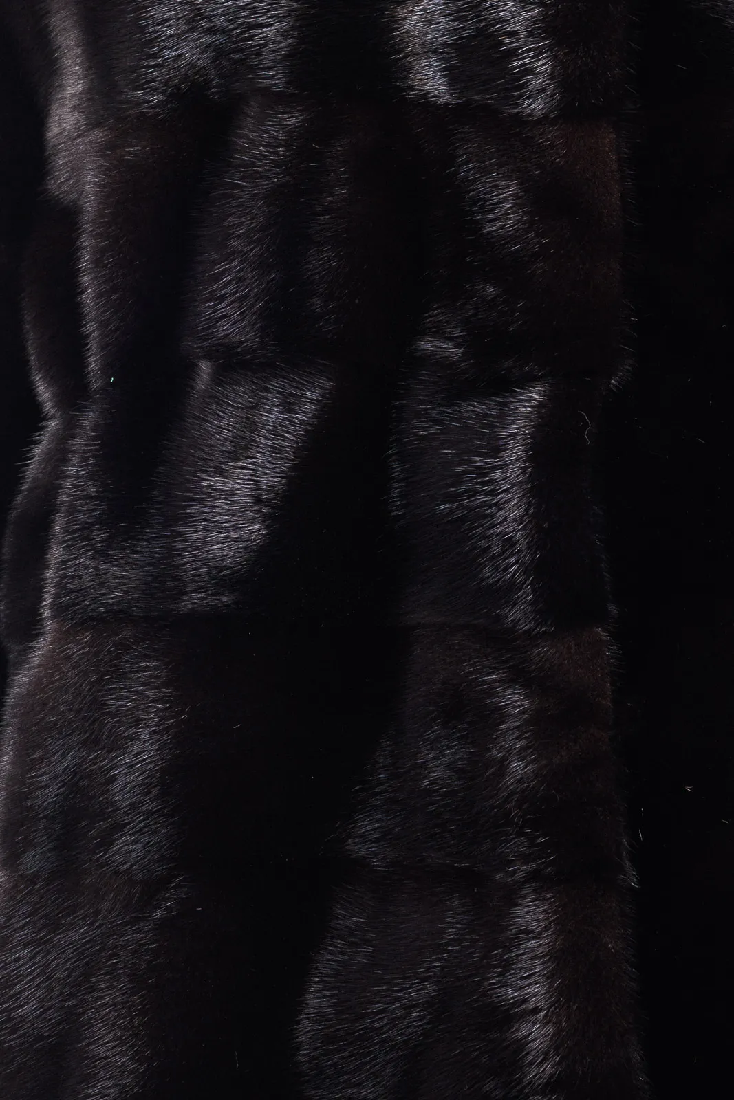 Long blackglama mink fur coat with hood