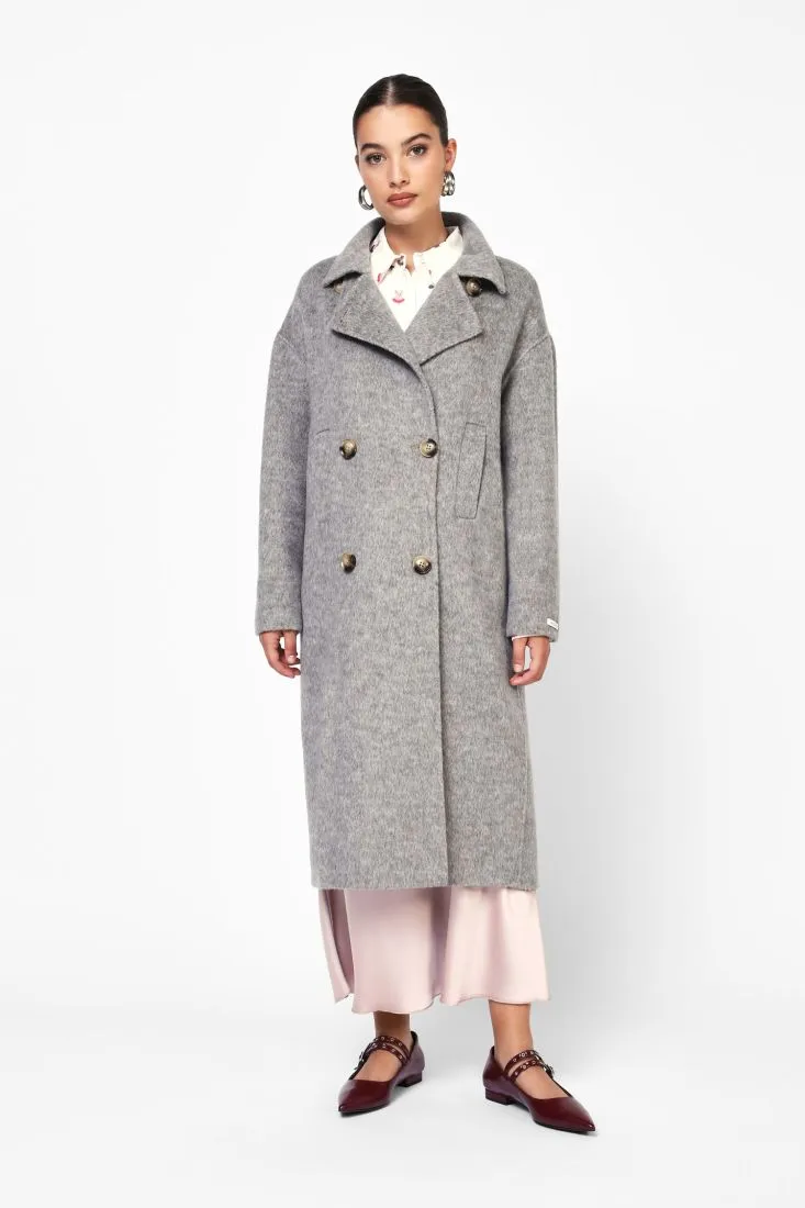  Long coat with double buttons    