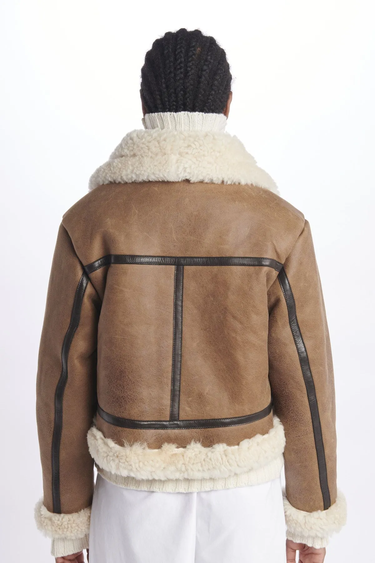 milaura leather Giubbino aviatore shearling invecchiato    