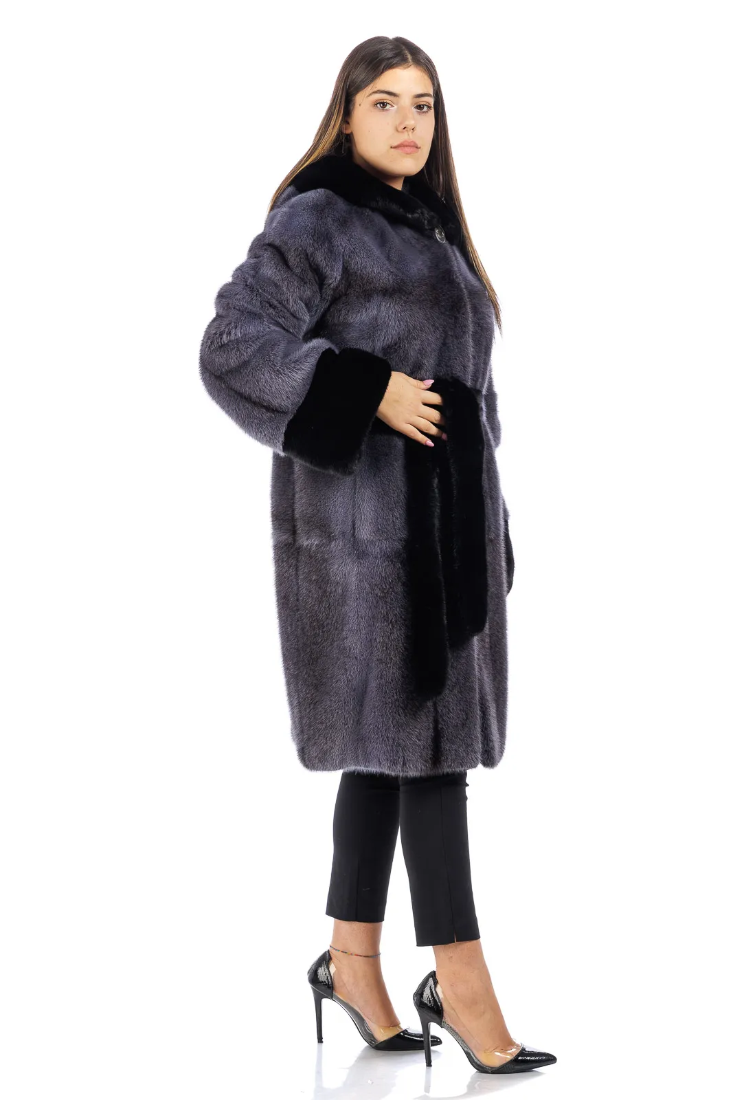 Mink fur coat with blackglama details