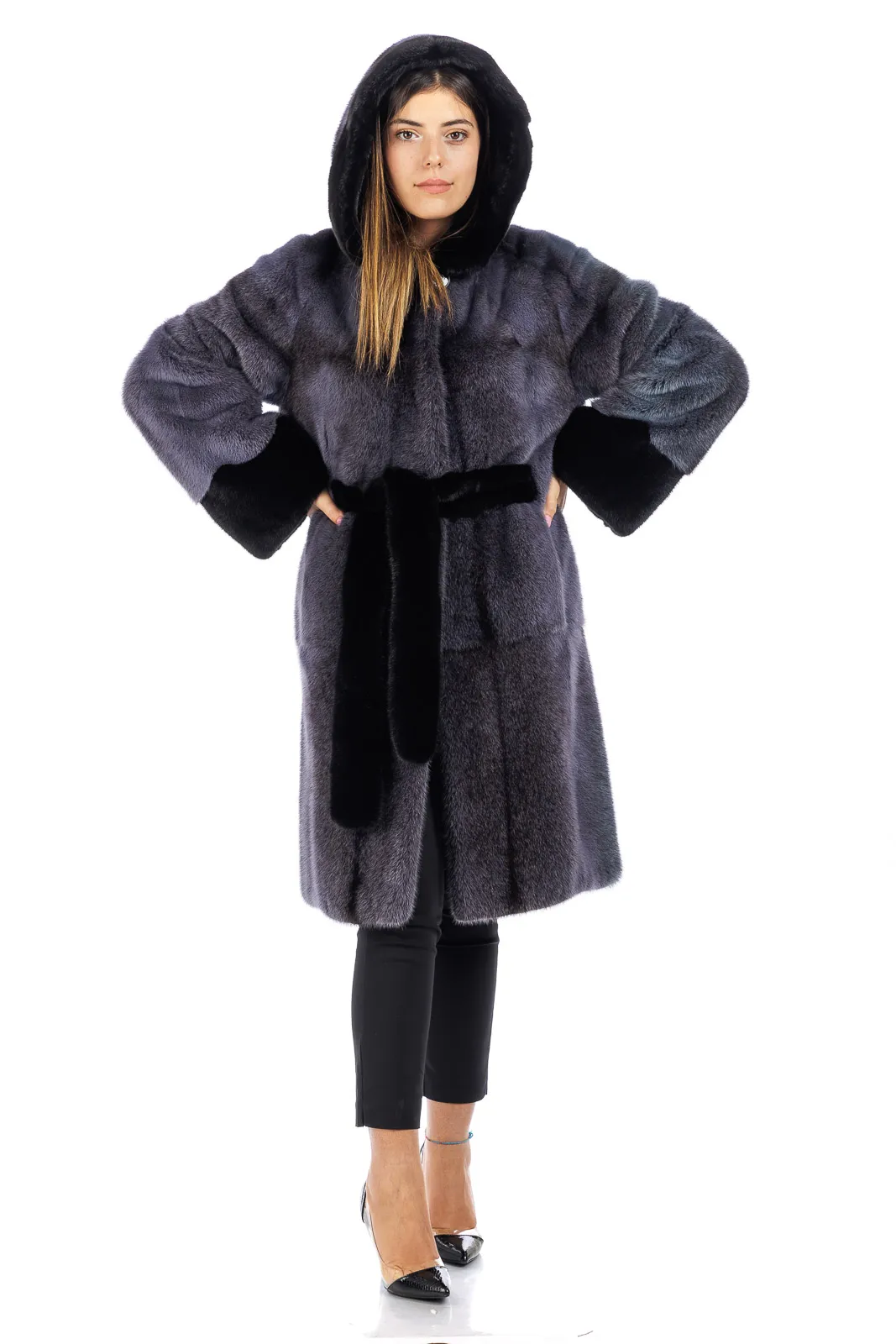 Mink fur coat with blackglama details