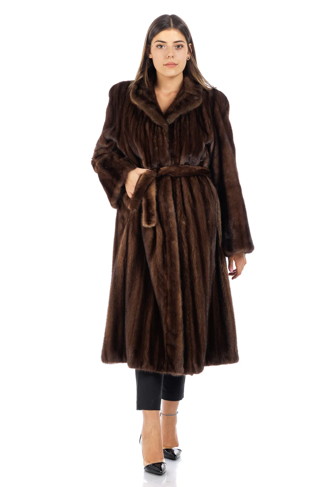 Mink fur demy buff coat