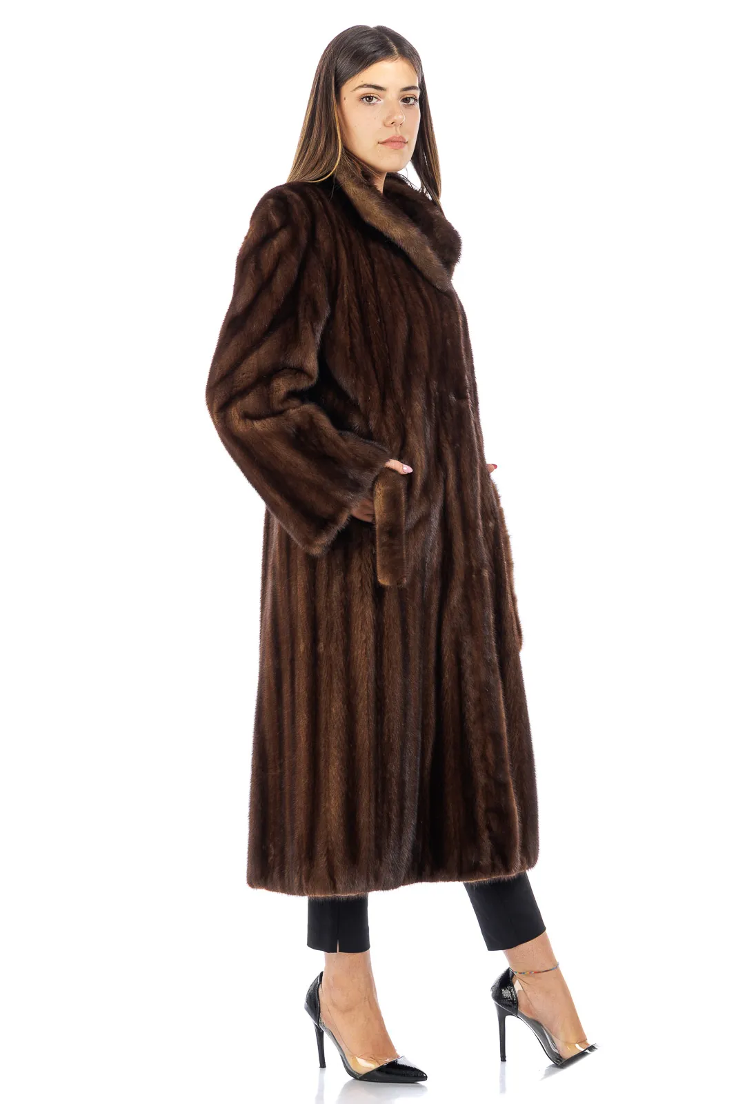 Mink fur demy buff coat