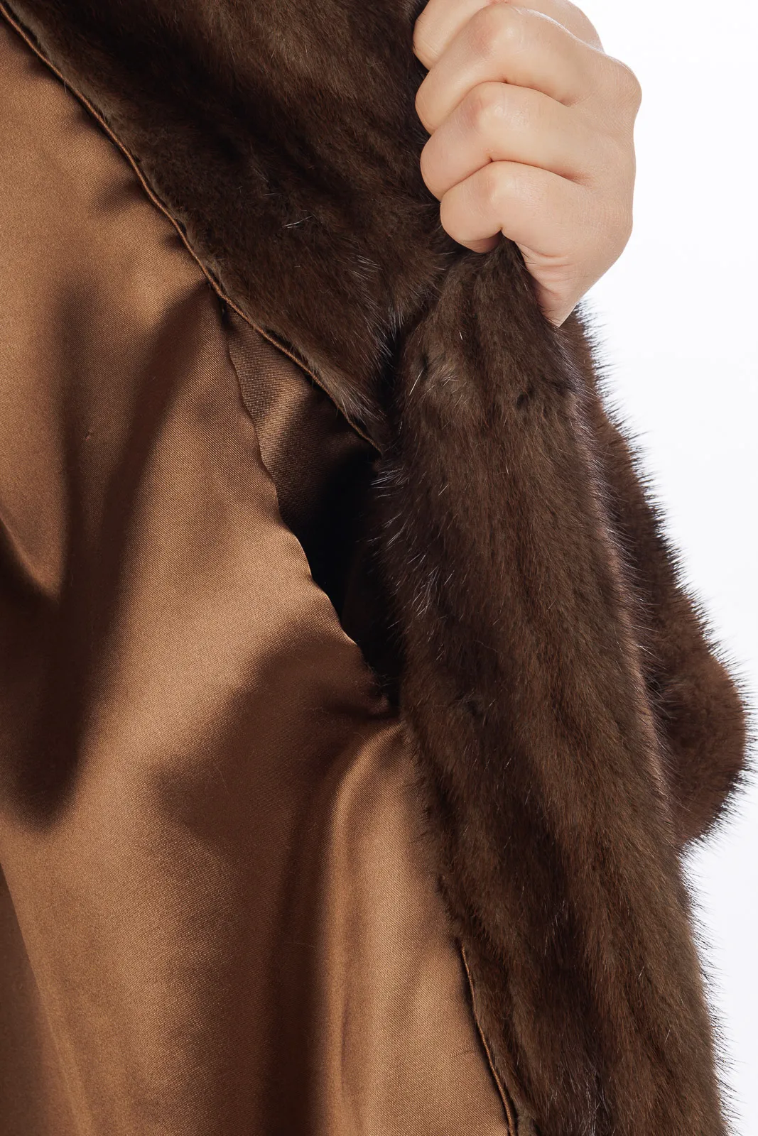 Mink fur demy buff coat