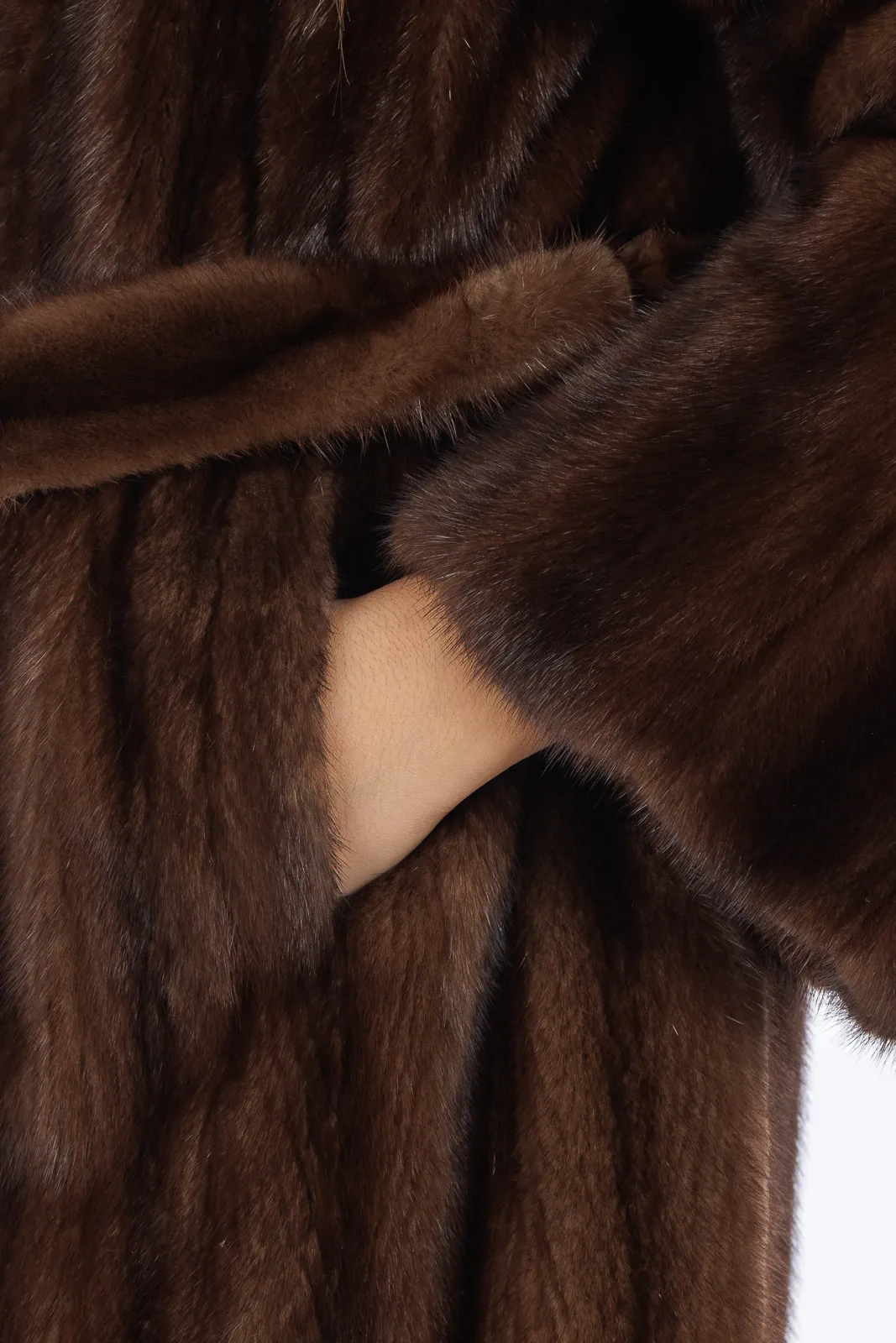 Mink fur demy buff coat