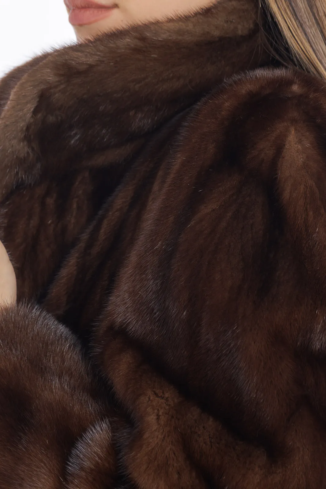 Mink fur demy buff coat