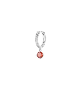 Mono Orecchino cerchietto Gioielli Fancy by Brosway in argento zircone arancione mm 25 fvo17