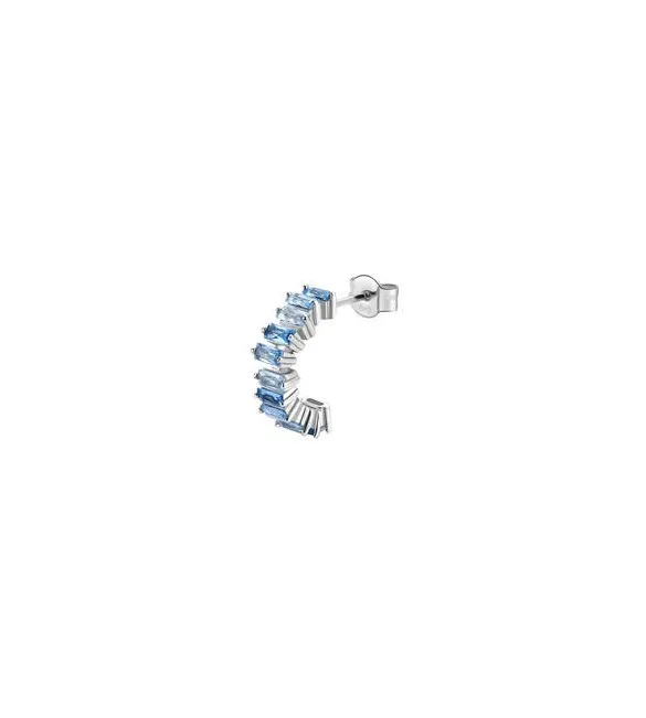 Mono Orecchino Cerchietto Gioielli Fancy by Brosway in argento zircone baguette azzurro fcl10