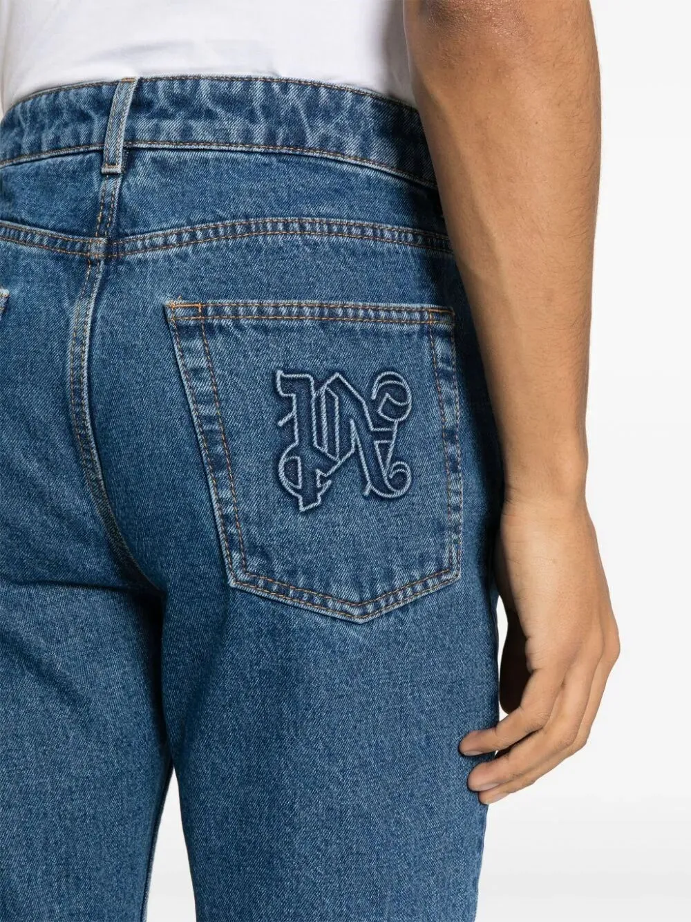 `Monogram` Straight Jeans