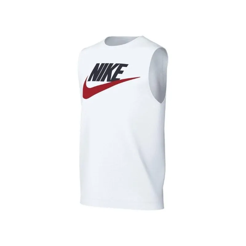 Nike Junior K Nsw Tank Essntl Hbr 100 Canotta Bianco Logo Petto Junior