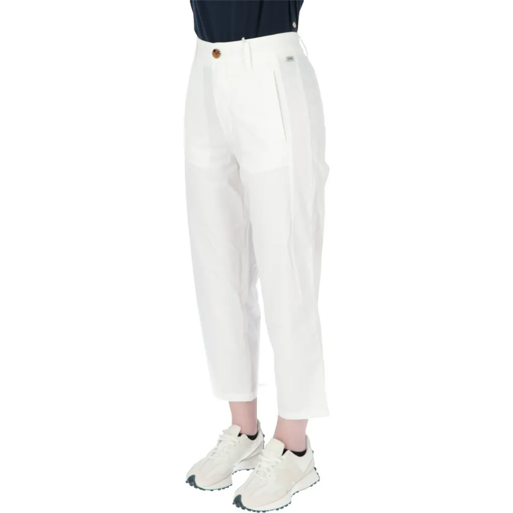 Pantalone Sun 68 Donna Formal Elastic Belt 31 BIANCO PANNA