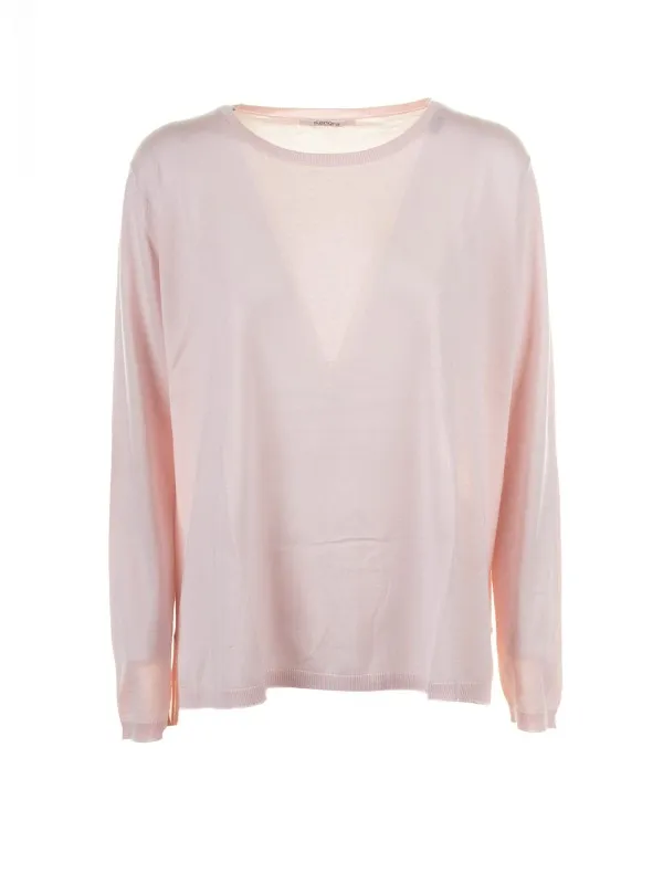 Pink long-sleeved silk shirt