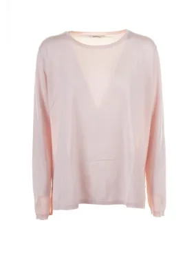 Pink long-sleeved silk shirt