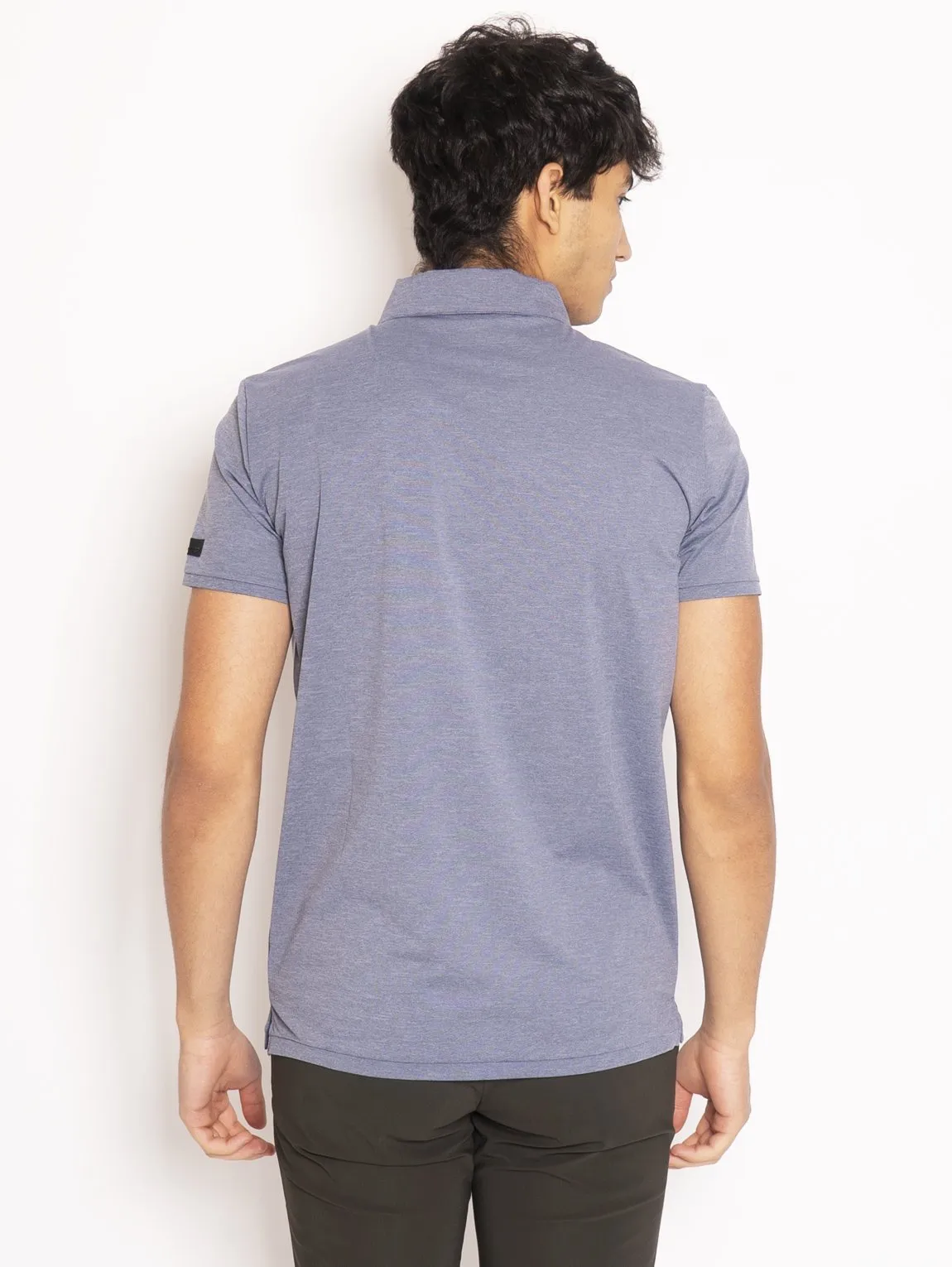 Polo Stretch Polo Chambray Blu