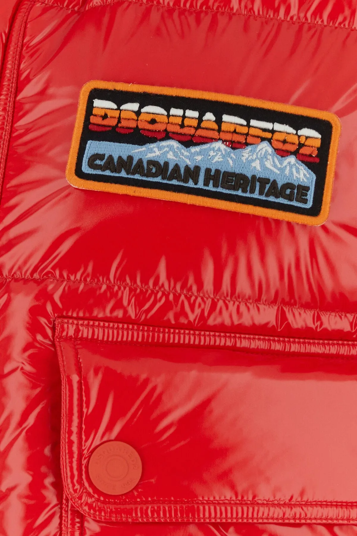 Red vynil Puffer down jacket    