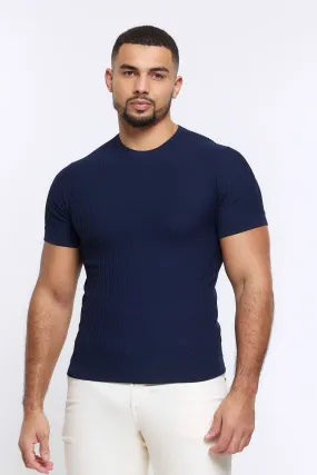 River Island - T-shirt muscle fit mattone