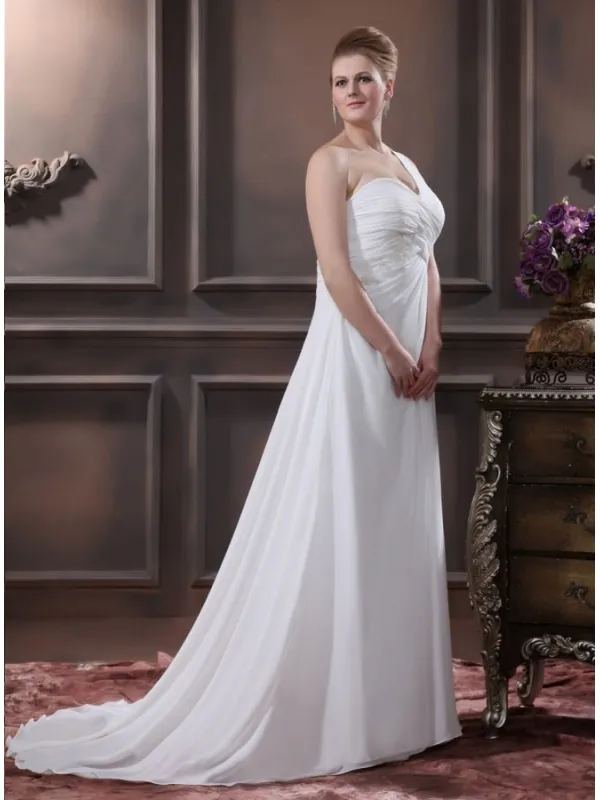 SABRINA - A-line Chapel train Chiffon Asymmetrical Wedding dress