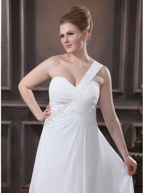 SABRINA - A-line Chapel train Chiffon Asymmetrical Wedding dress