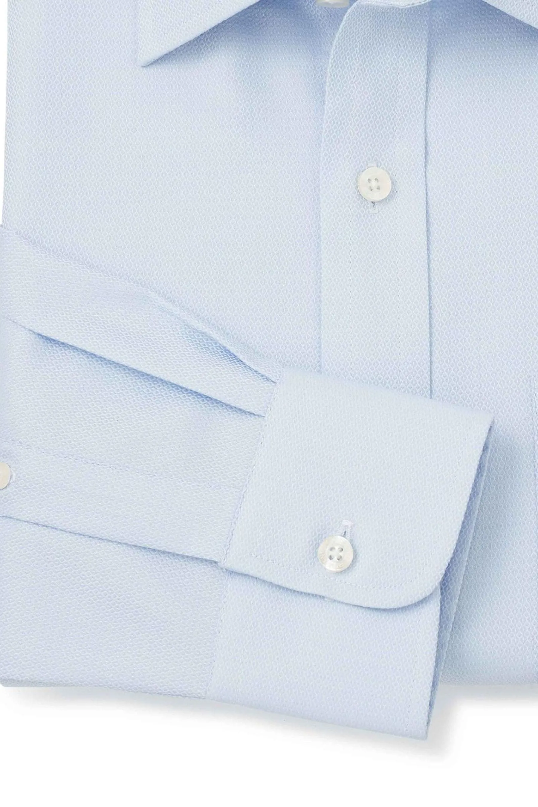 Savile Row Company - Blu - 100% Camicia Formale Classica Doppio Polsino In Twill Di Cotone    