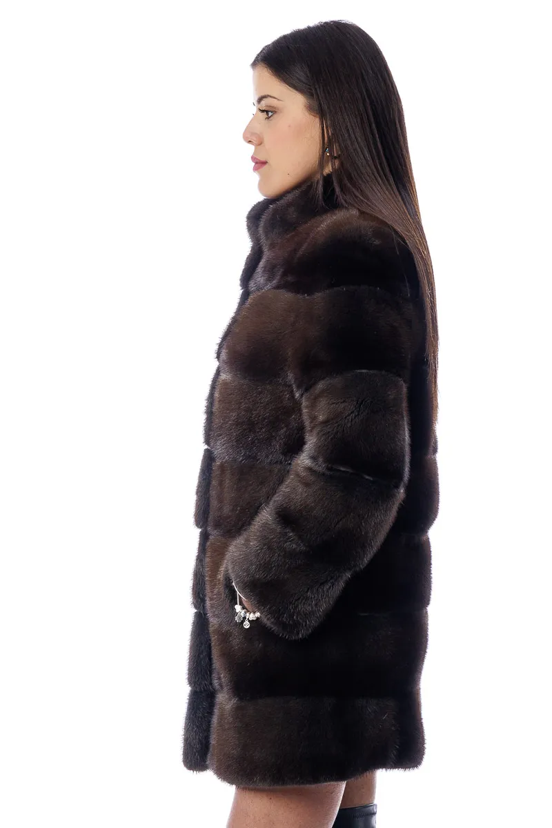 Scanbrown mink fur coat