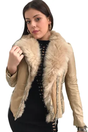 Shearling fur sheepskin shearling women’s coat