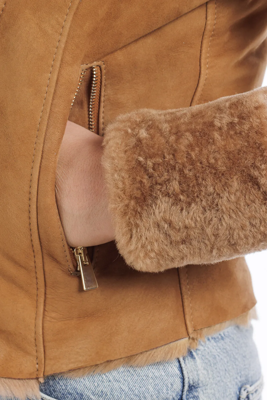 Sheepskin shaved coat nail