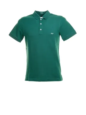 Short-sleeved polo shirt with embroidered logo