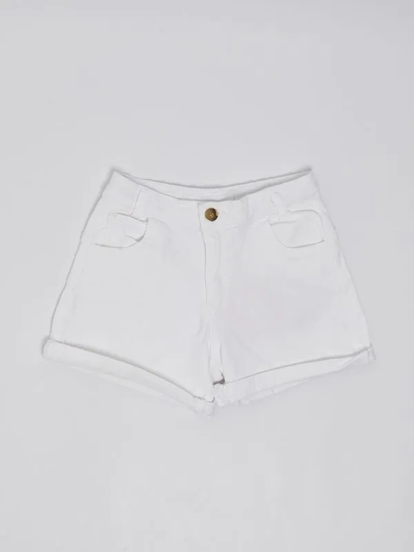 Shorts bambina Liu jo in cotone stretch Bianco