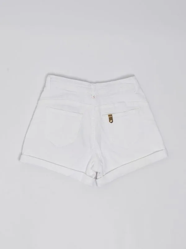 Shorts bambina Liu jo in cotone stretch Bianco