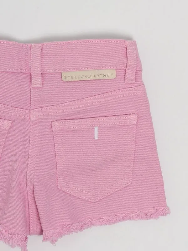 Shorts bambina Stella McCartney in cotone stretch Rosa