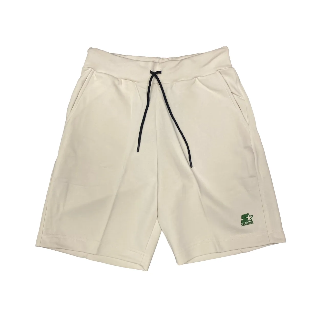 Starter men's sports shorts in cotton with embroidered logo 74038 cream