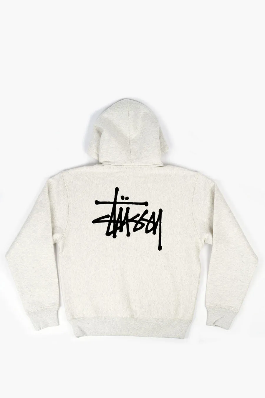 STUSSY BASIC HOODIE '22 ASH HEATHER