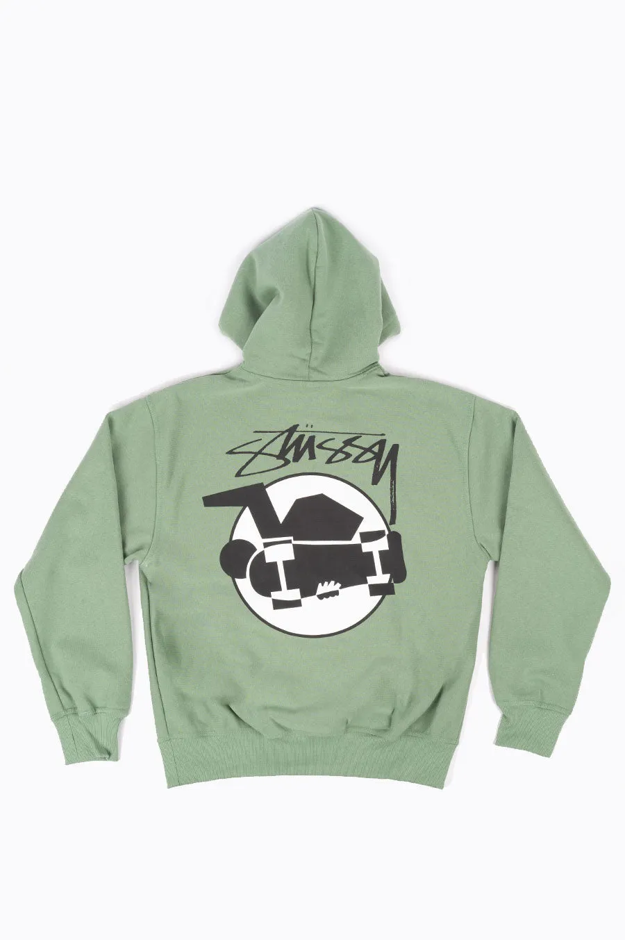 STUSSY SKATEMAN HOODIE GREEN