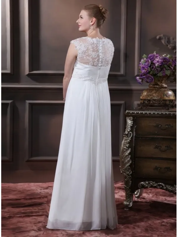 TAMARA - Empire waist Sheath V-neck Floor length Wedding dress