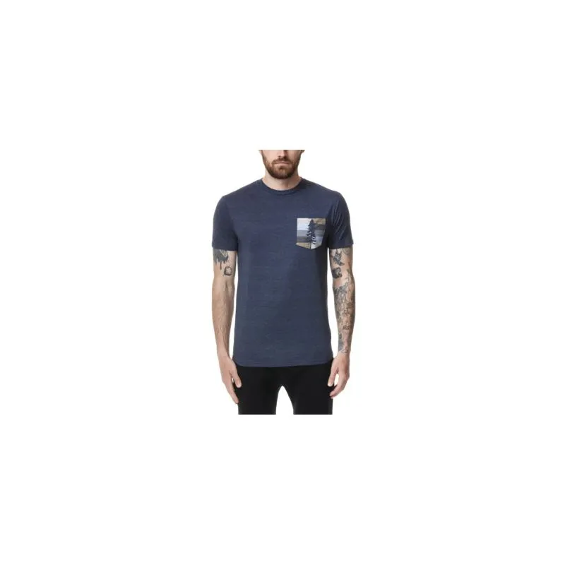 Tentree Spruce Stripe Pocket Tee da uomo (Dress Blue Heather)