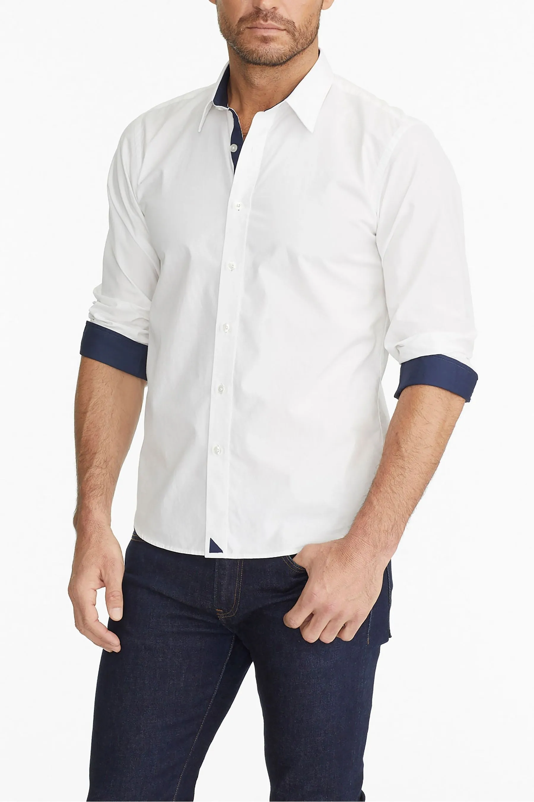 UnTuckIt 100% cotone senza pieghe vestibilità rilassata camicia speciale Las Cases    