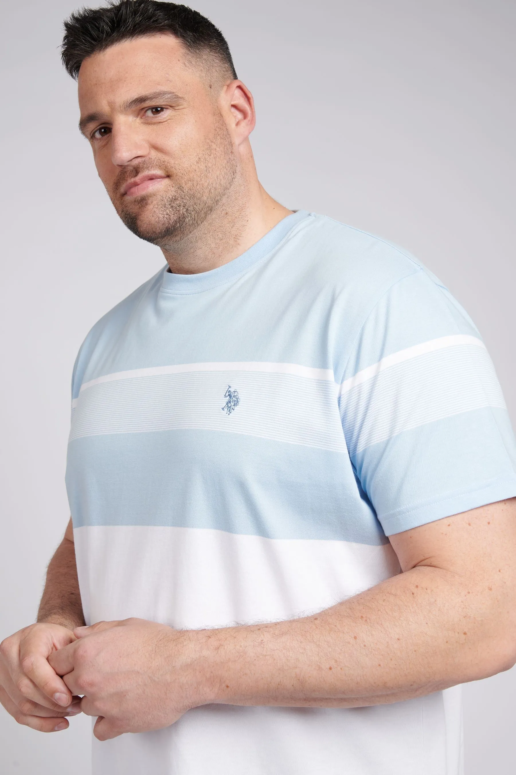 U.S. Polo Assn. Uomo - Big & Tall - T-shirt con A righe largo