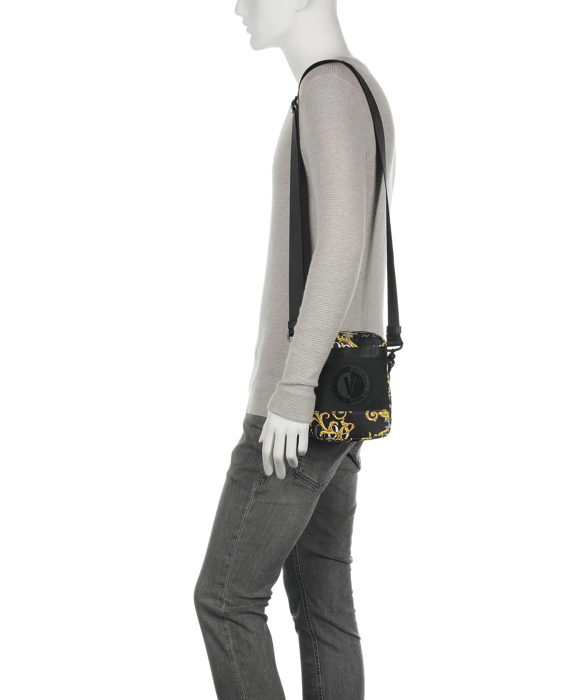  Versace Jeans Couture Logo Couture Borsa a tracolla nylon nero  