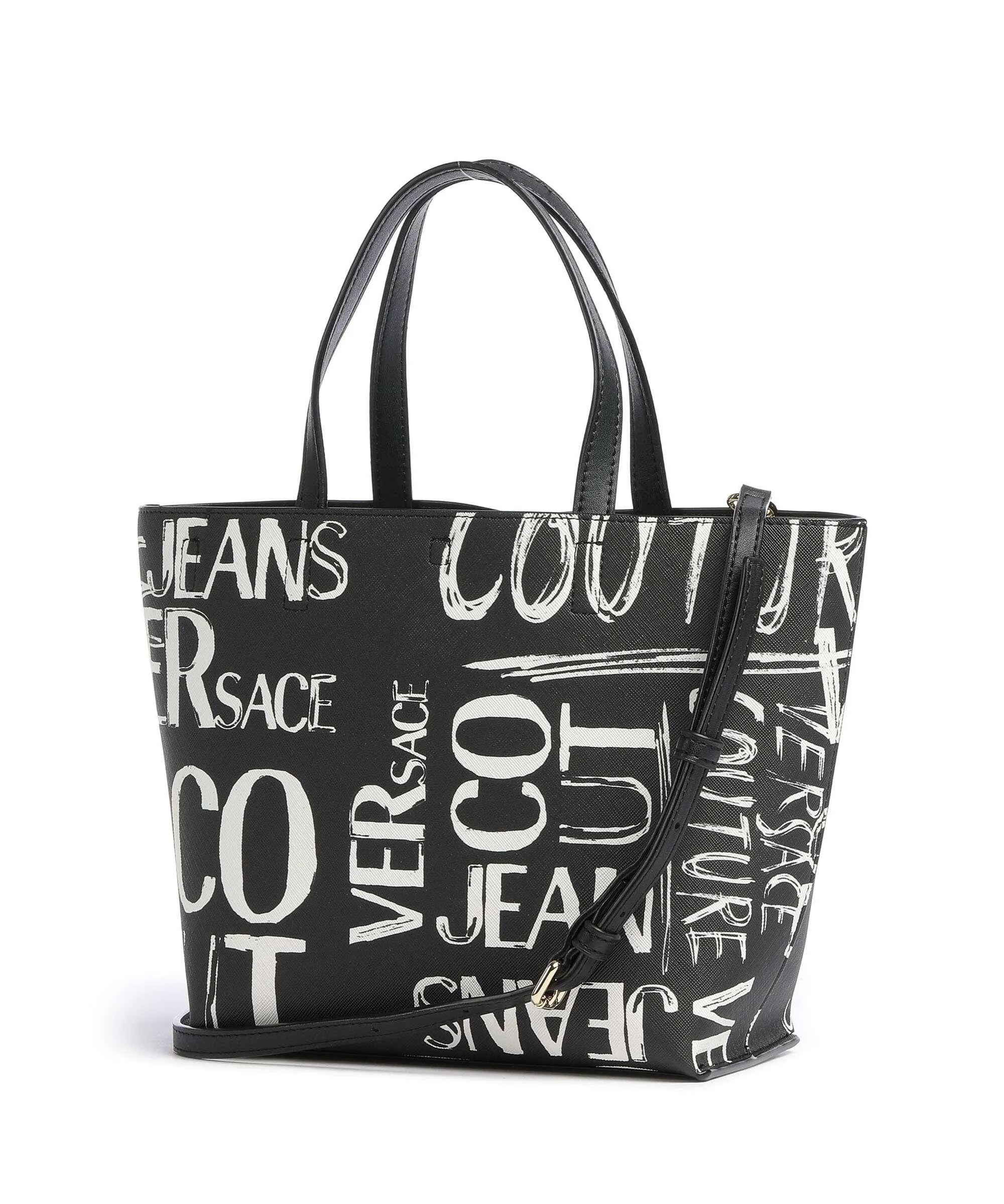  Versace Jeans Couture Reversible Shopper Borsa a mano pelle sintetica nero  