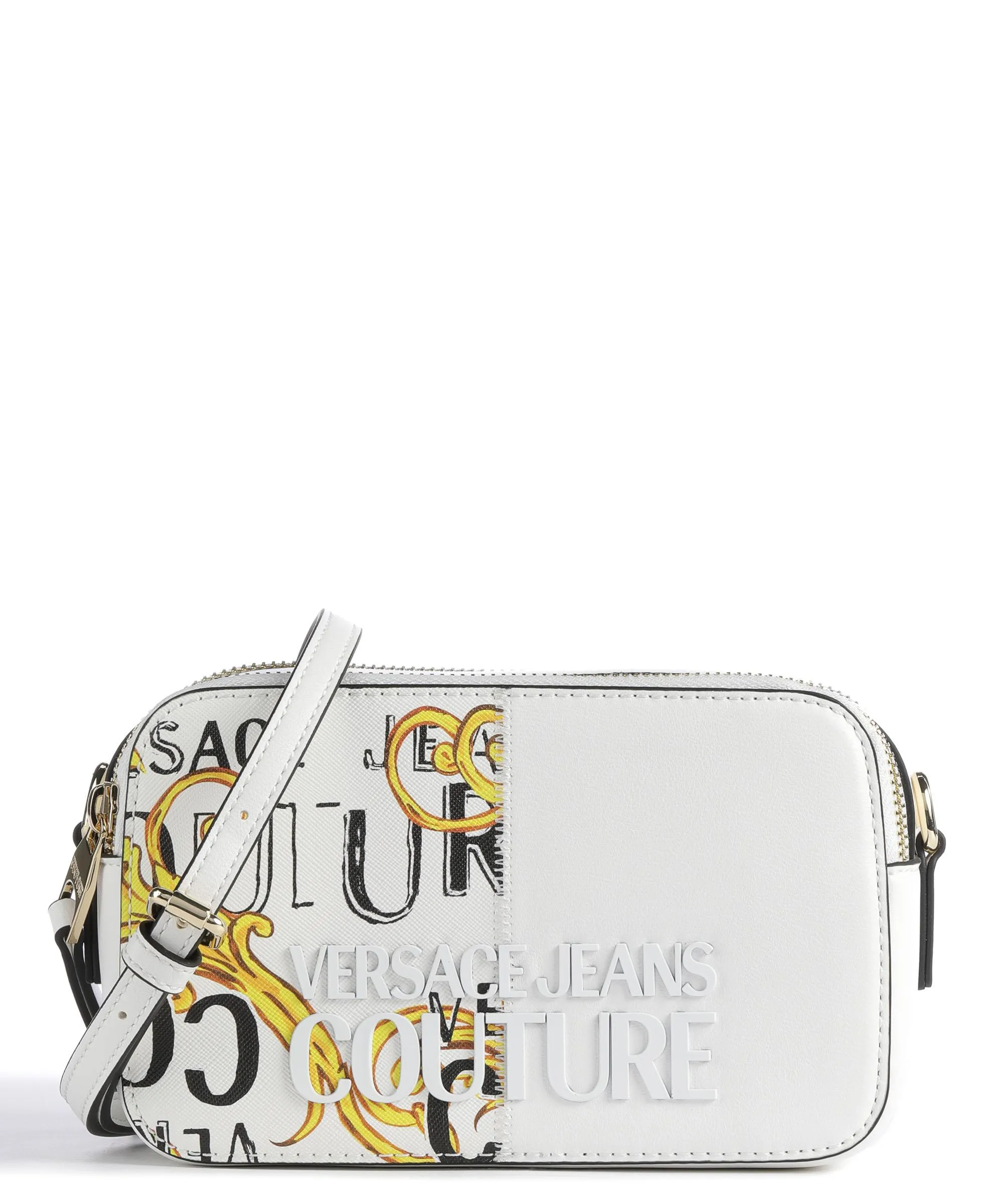  Versace Jeans Couture Rock Cut Borsa a tracolla pelle sintetica bianco  