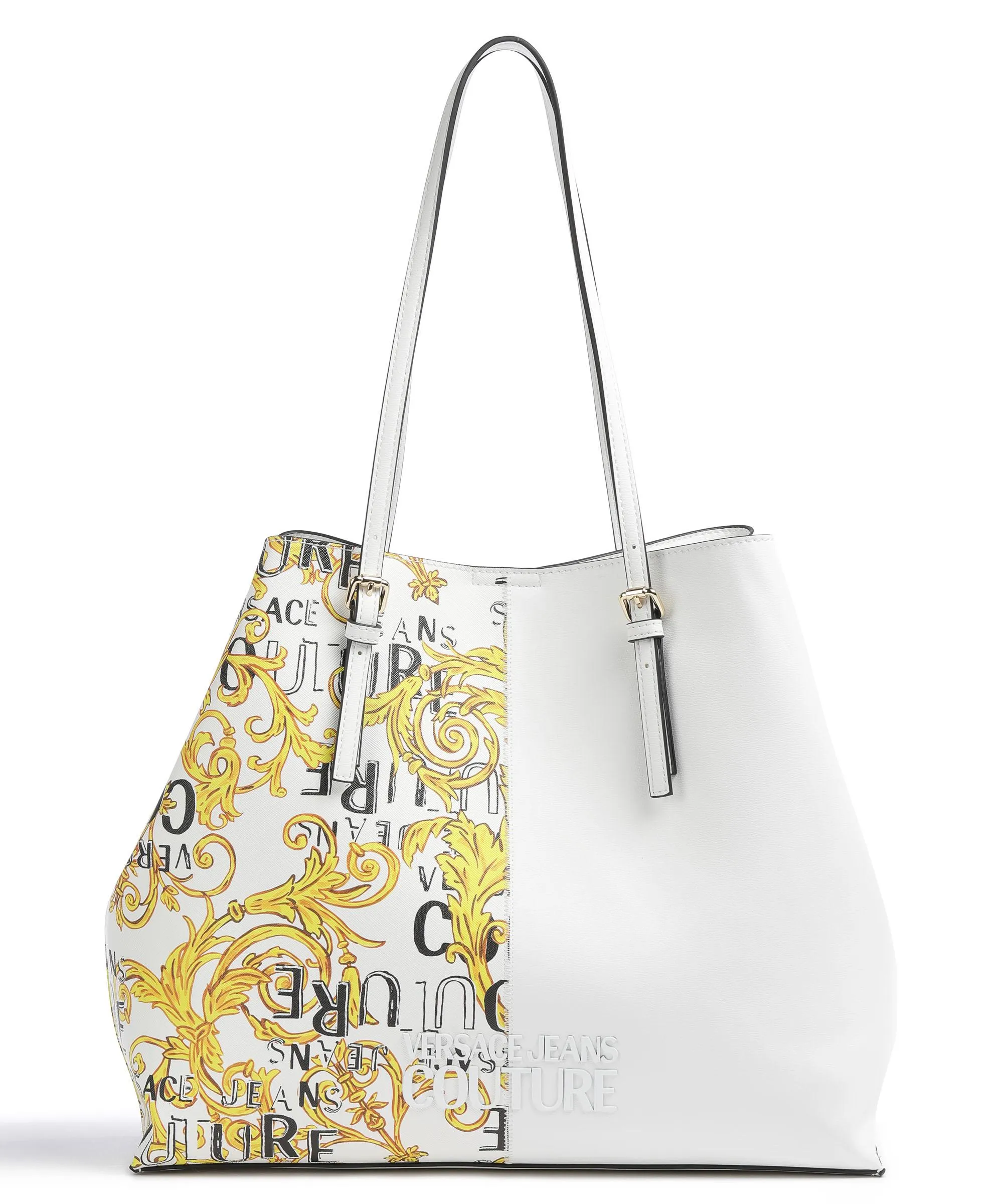  Versace Jeans Couture Rock Cut Borsa shopper pelle sintetica bianco  