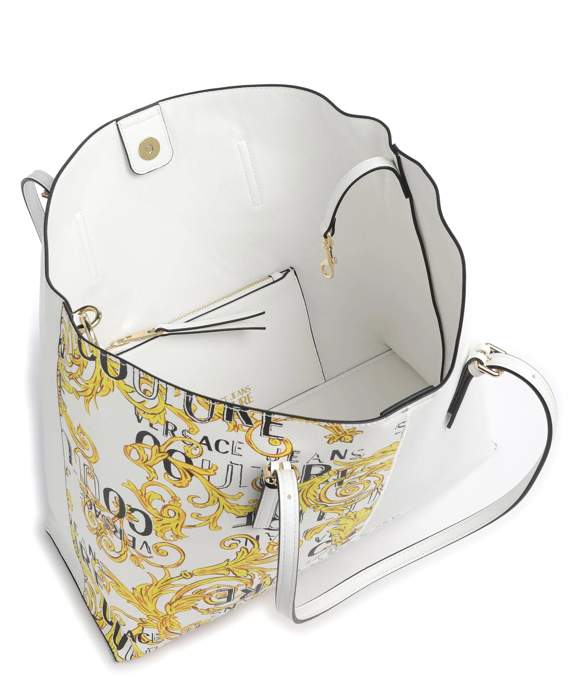  Versace Jeans Couture Rock Cut Borsa shopper pelle sintetica bianco  