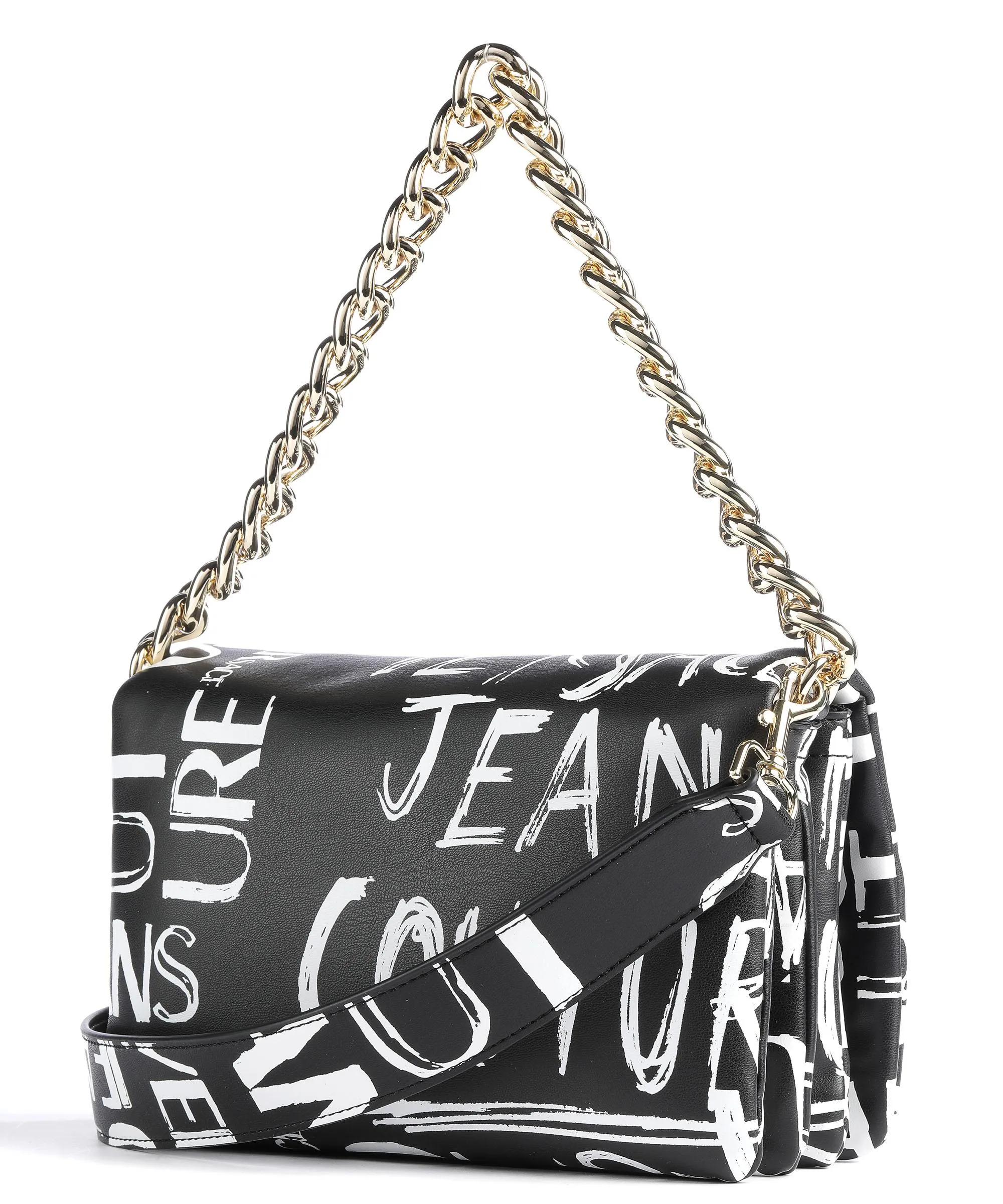  Versace Jeans Couture Soft Allover Logo Borsa a spalla pelle sintetica nero  