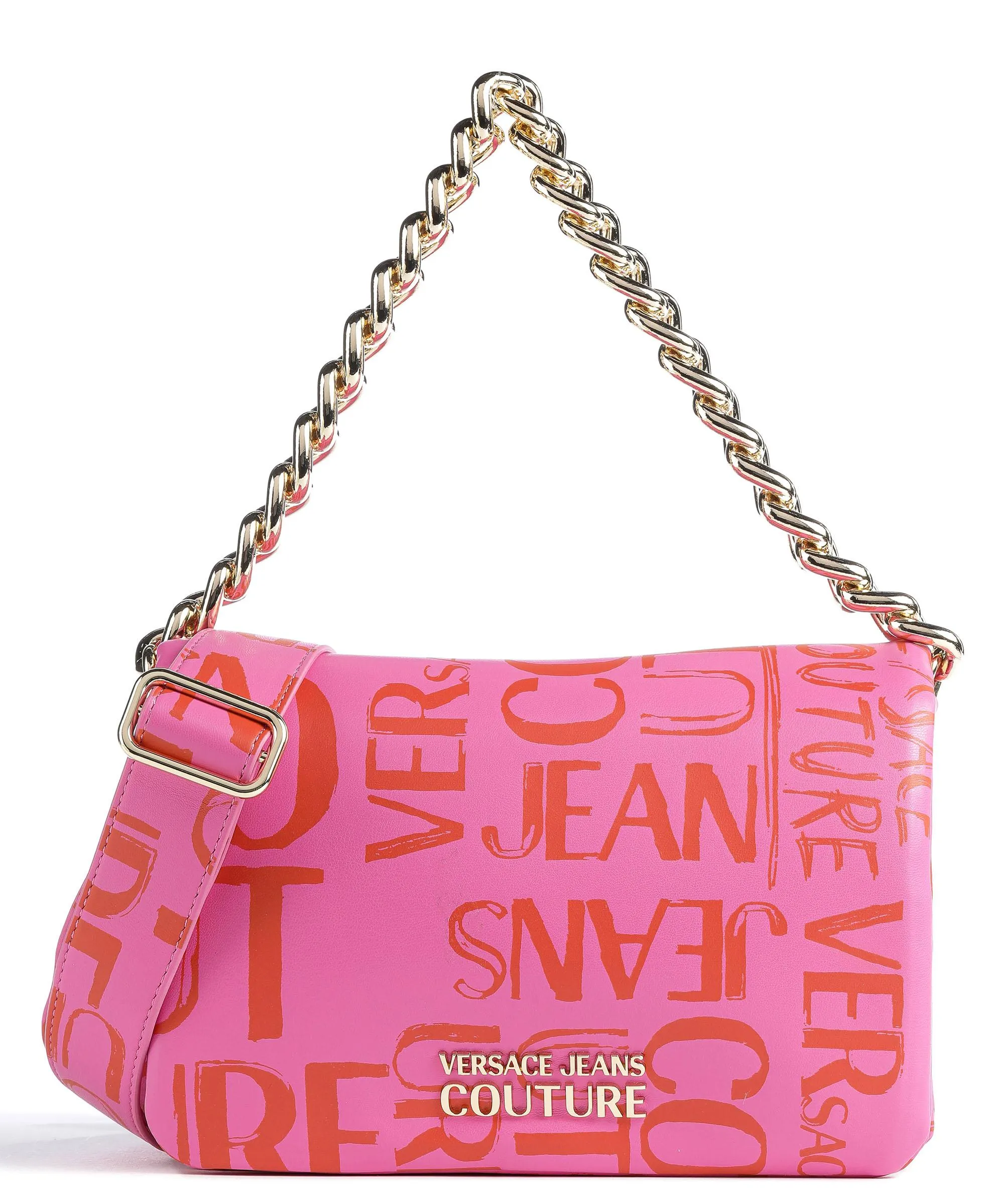  Versace Jeans Couture Soft Allover Logo Borsa a spalla pelle sintetica pink  