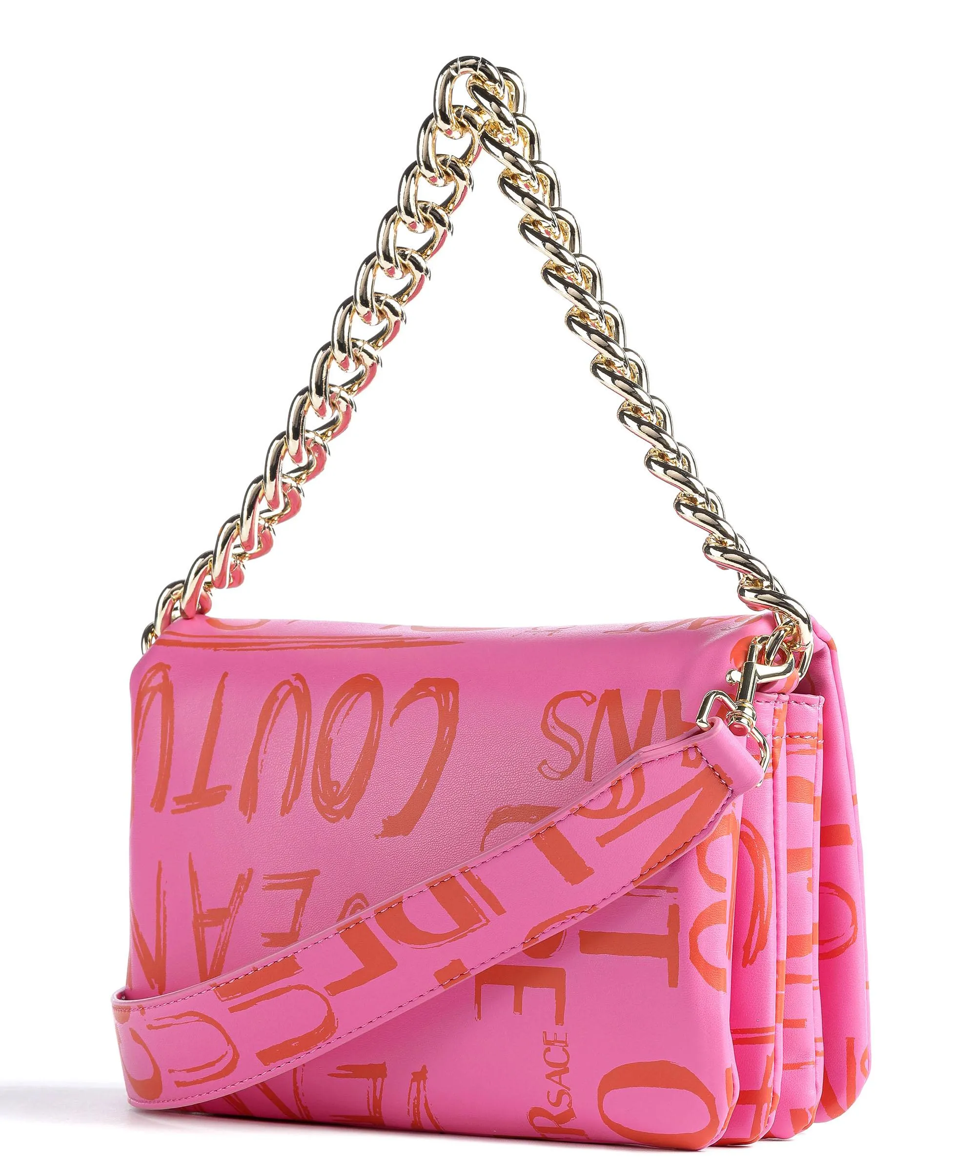  Versace Jeans Couture Soft Allover Logo Borsa a spalla pelle sintetica pink  